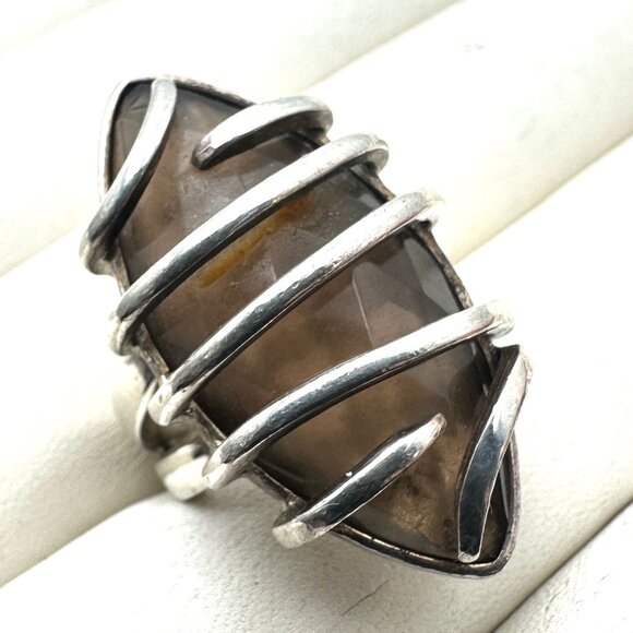 Ilaria Sterling Silver Gemstone Statement Ring Size 7 Weight 17 Grams - Picture 1 of 4